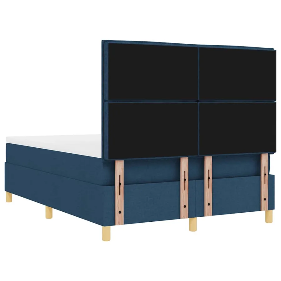 Lit à ressort LED avec matelas Bleu 160 x 200 cm tissu - 10