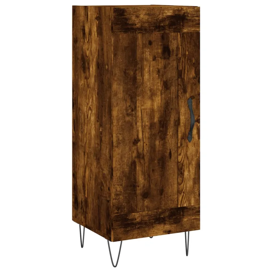 Buffet haut Chêne fumé 34,5x34x180 cm Bois d'ingénierie - 7
