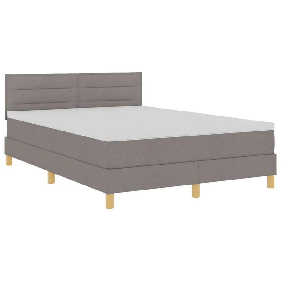 Lit à ressort LED avec bandes LED Taupe 140 x 200 cm tissu - 2