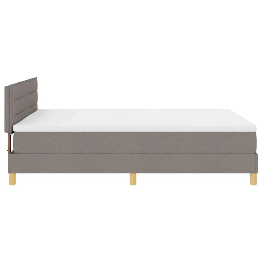 Lit à ressort LED avec bandes LED Taupe 140 x 200 cm tissu - 9
