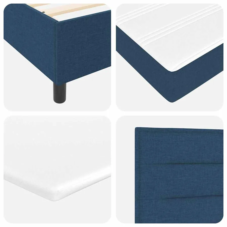 Lit à ressorts avec matelas avec LED Bleu 120 x 200 cm tissu - 11