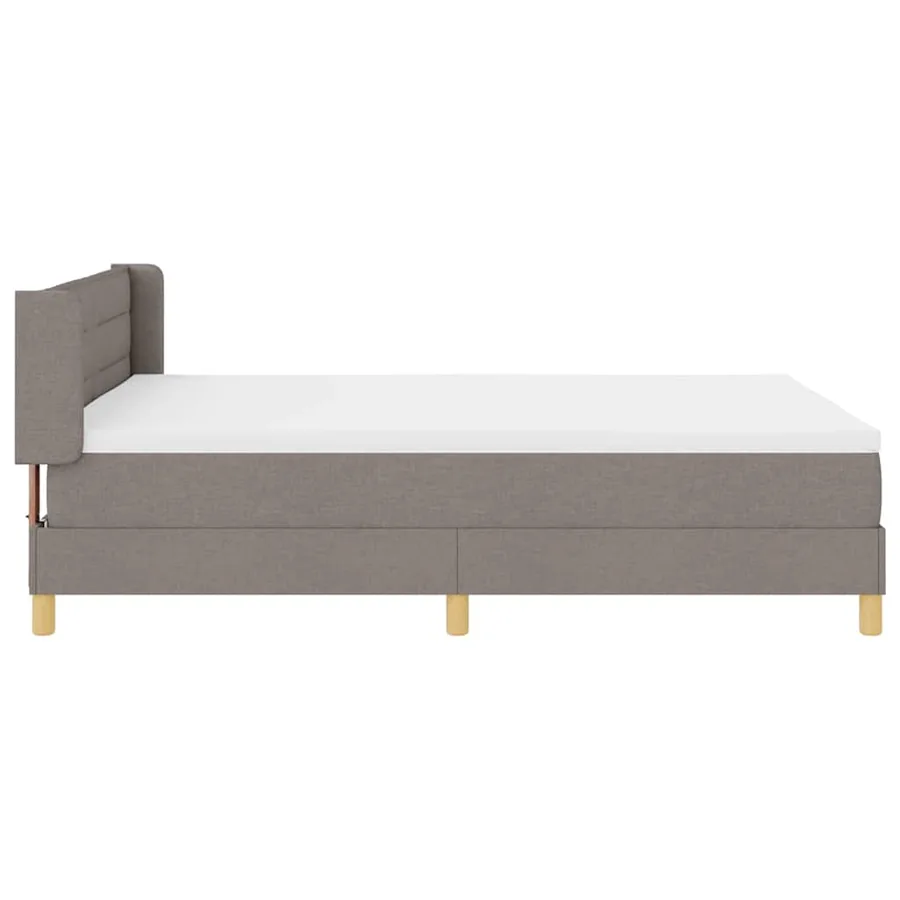 Lit à ressorts avec matelas Taupe 200 x 140 cm tissu - 8