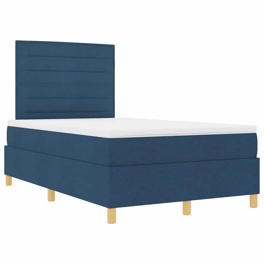 Lit à ressort LED avec matelas Bleu 120 x 200 cm tissu - 6