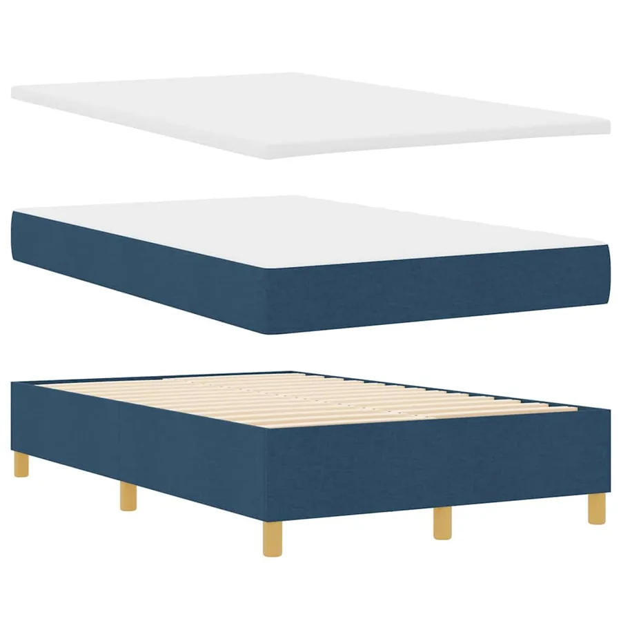 Lit à ressort LED avec matelas Bleu 120 x 200 cm tissu - 7
