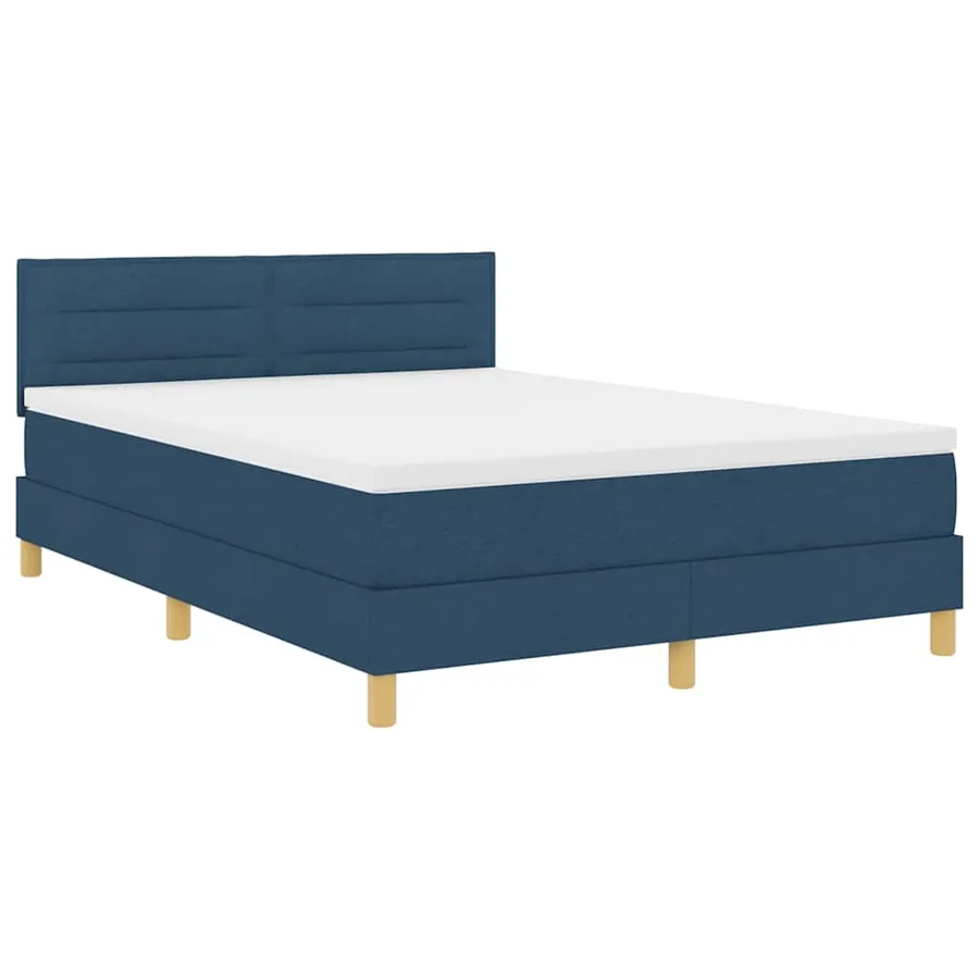 Lit à ressort LED avec bandes LED Bleu 160 x 200 cm tissu - 2