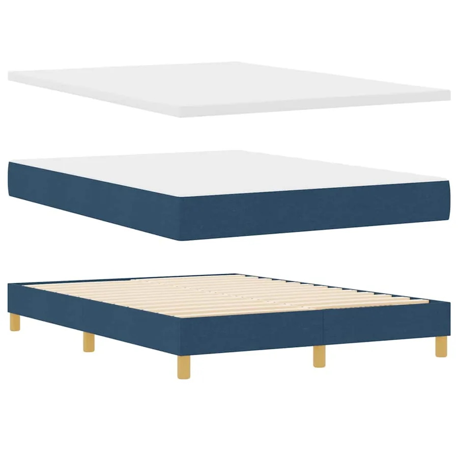 Lit à ressort LED avec bandes LED Bleu 160 x 200 cm tissu - 6