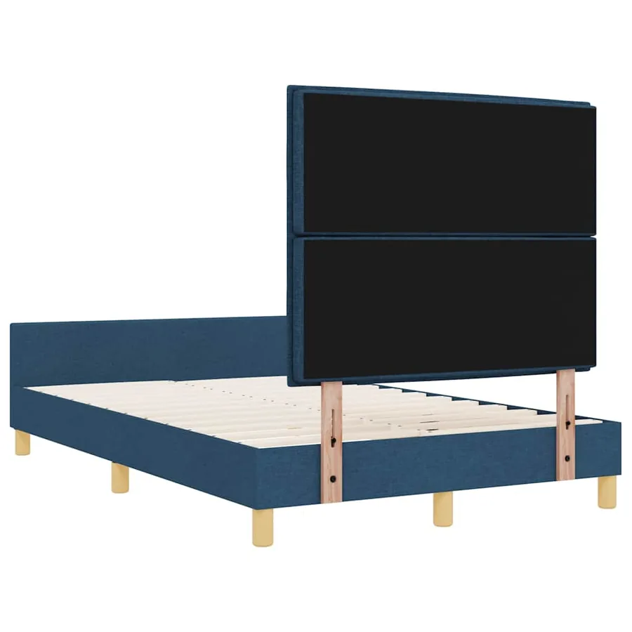 Cadre de lit avec tête de lit Bleu 120 x 190 cm tissu - 9