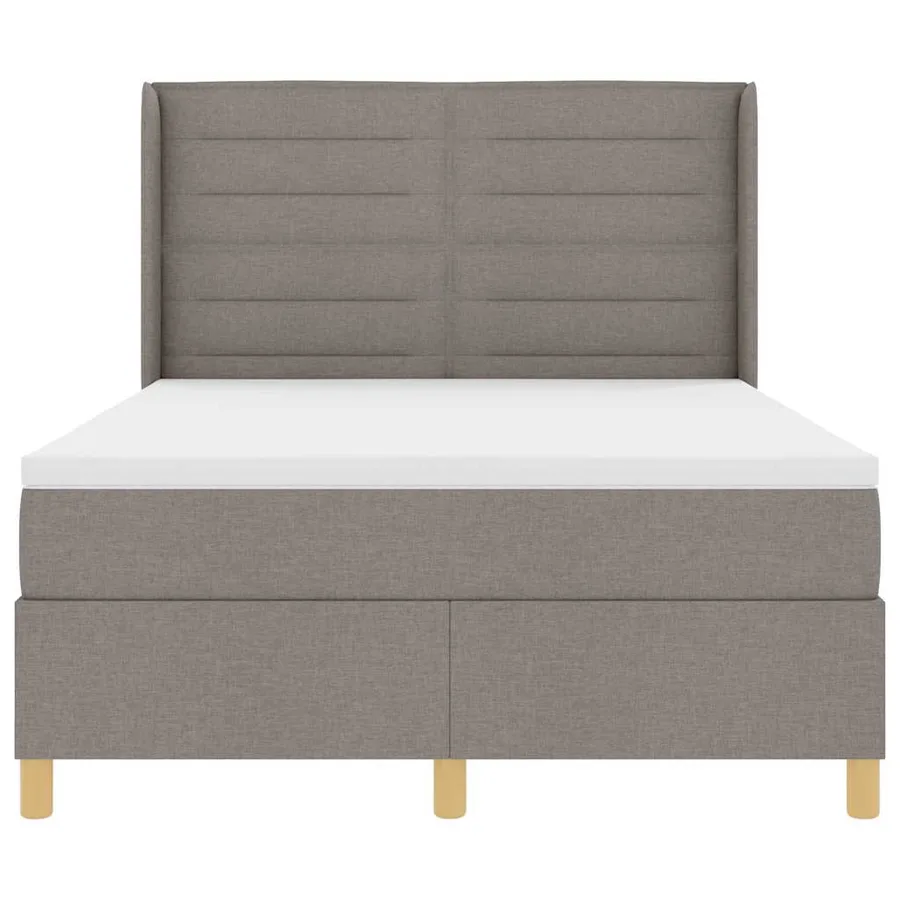Lit à ressorts avec bandes LED Taupe 140 x 190 cm tissu - 7