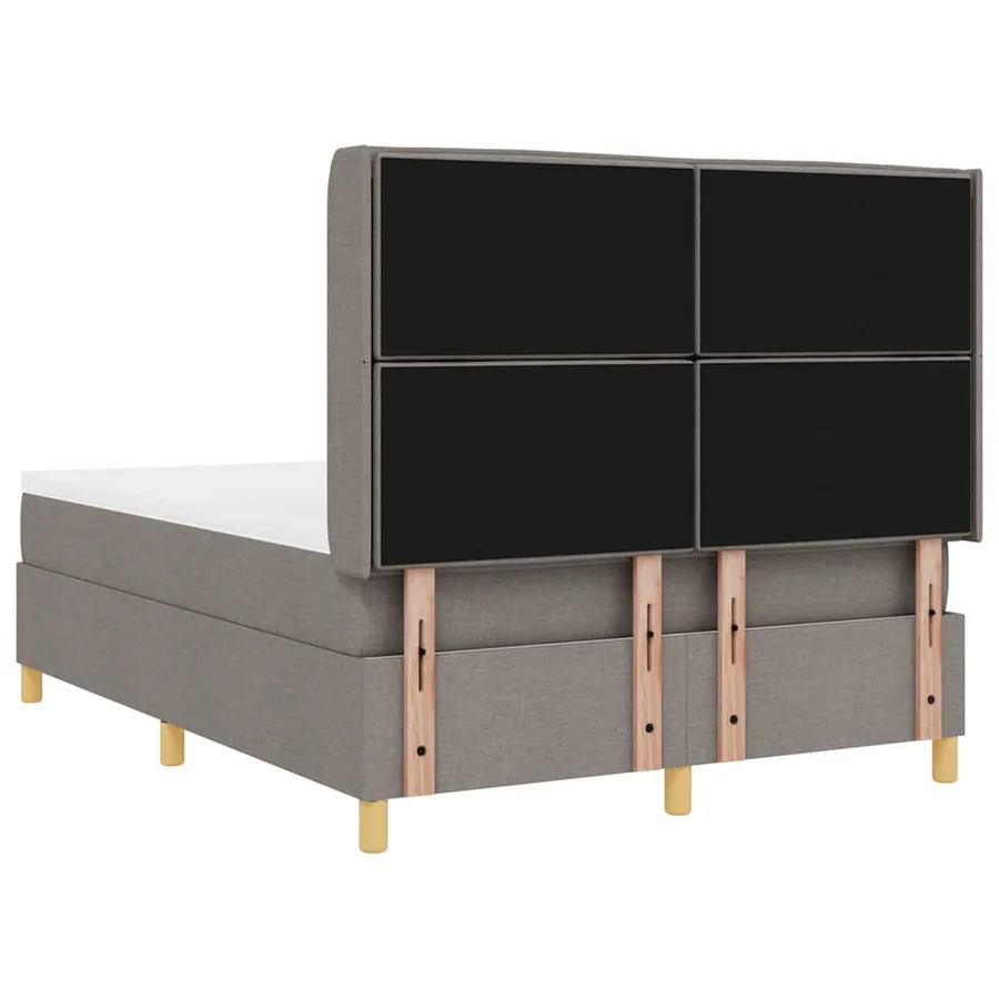 Lit à ressorts avec bandes LED Taupe 140 x 190 cm tissu - 9