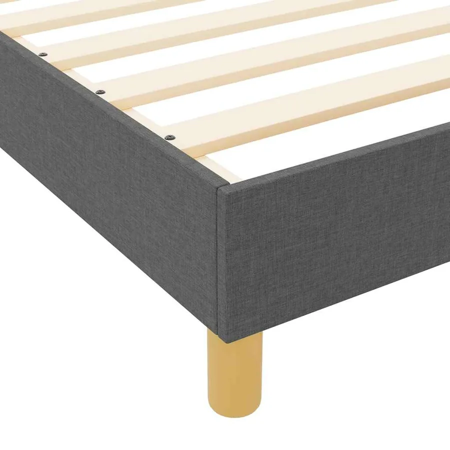 Cadre de lit avec tête de lit Gris foncé 140 x 190 cm tissu - 11