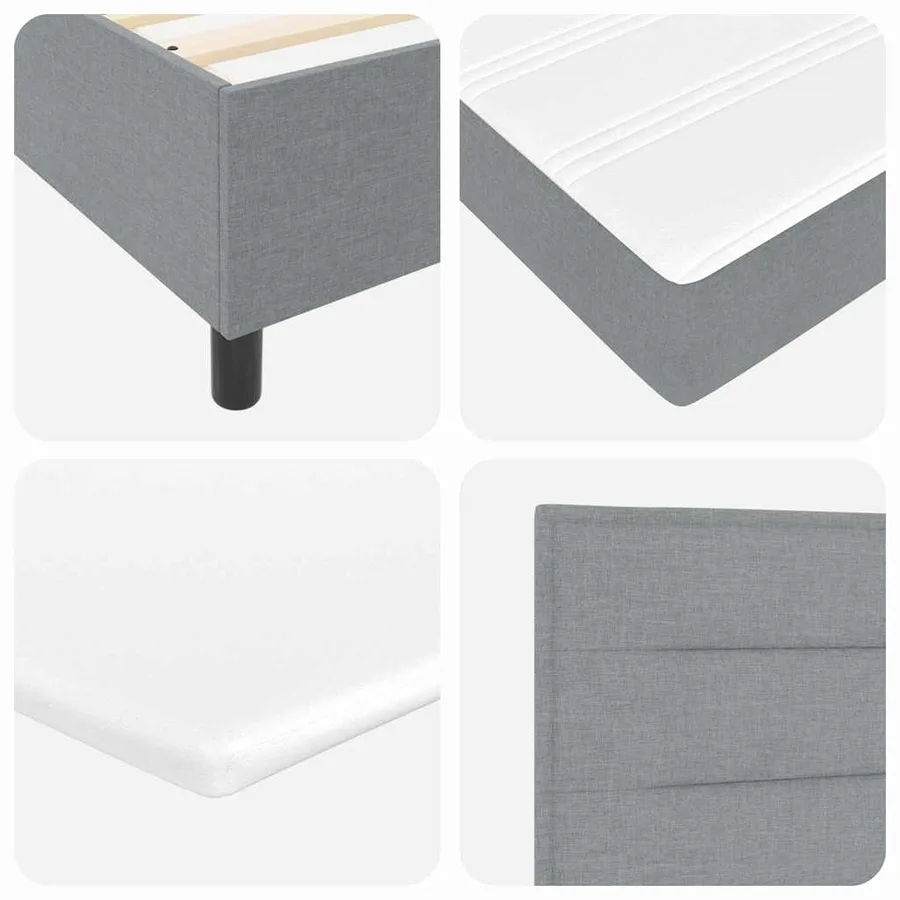 Lit à ressorts avec matelas Gris clair 120 x 200 cm tissu - 10