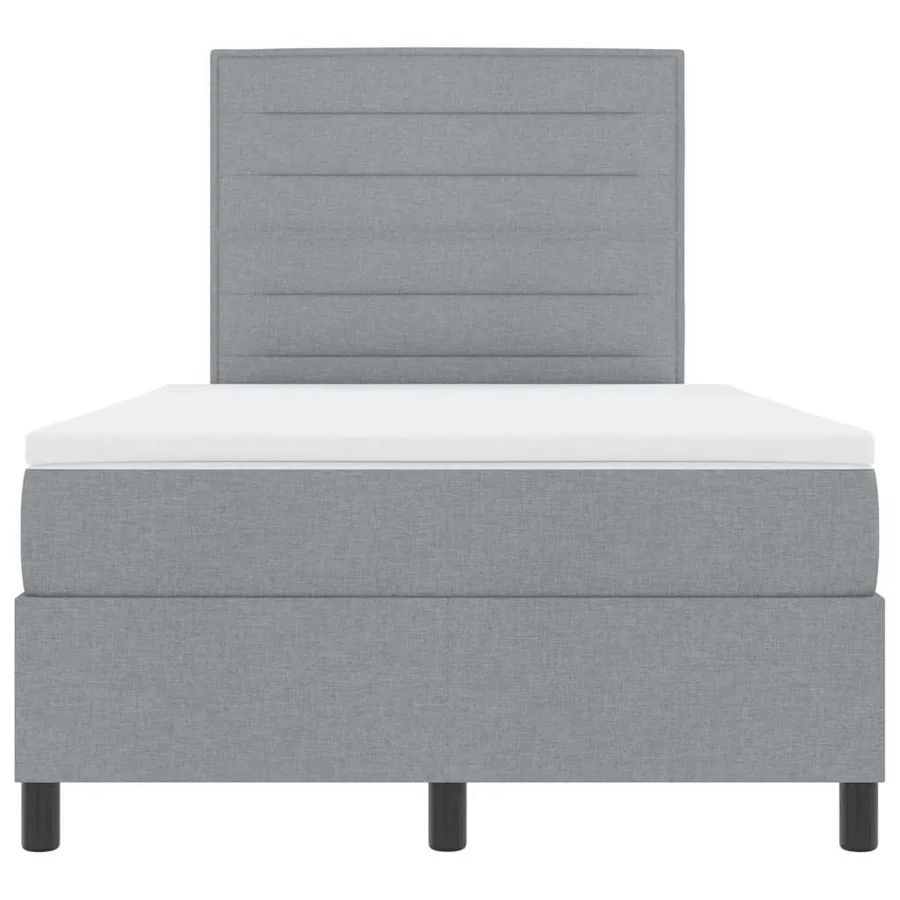 Lit à ressorts avec matelas Gris clair 120 x 200 cm tissu - 7