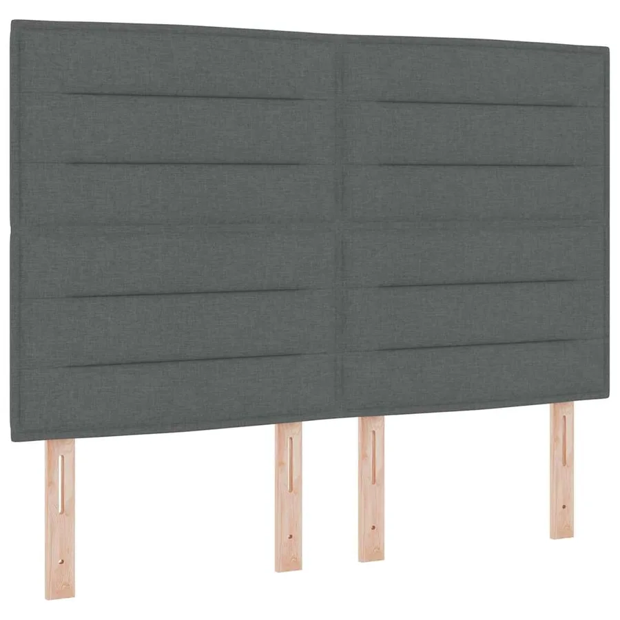Lit à ressorts avec matelas Gris foncé 140 x 200 cm tissu - 6