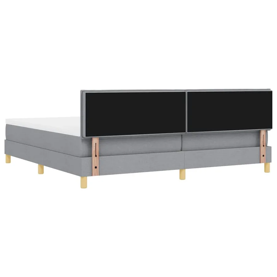 Lit à ressort LED avec bandes LED Gris clair 200 x 200 cm tissu - 8