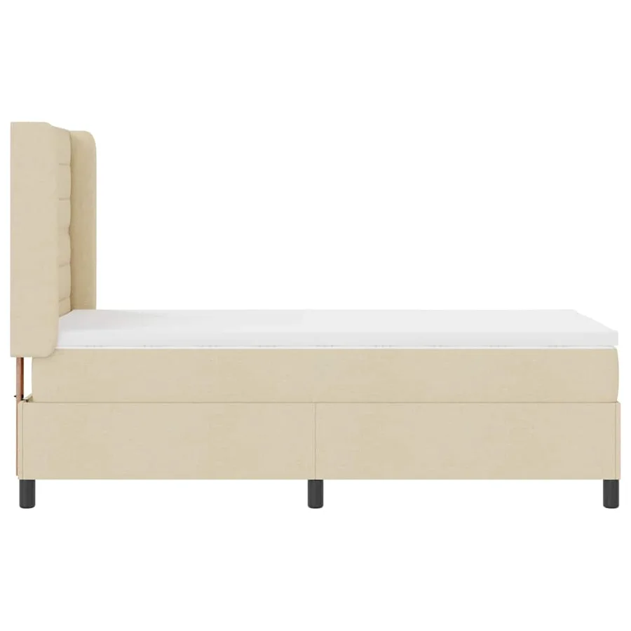 Lit à ressort LED avec matelas Crème 90 x 190 cm tissu - 9