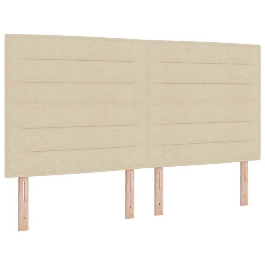 Lit à ressort LED avec matelas Crème 180 x 200 cm tissu - 2