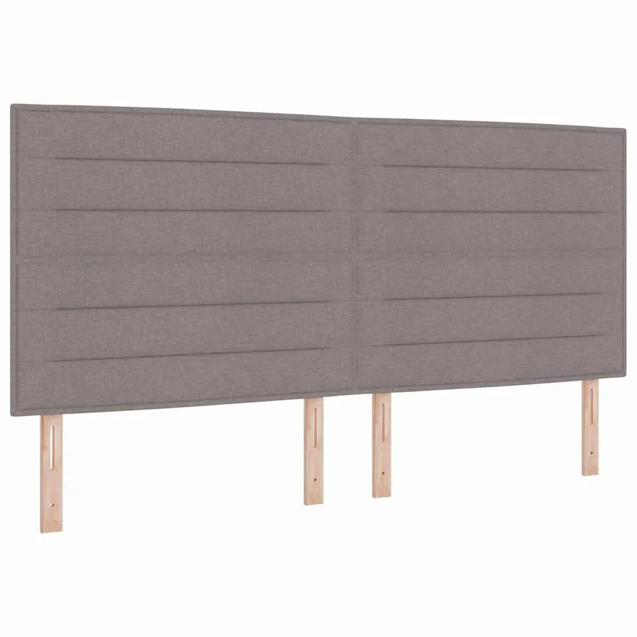 Lit à ressort LED avec matelas Taupe 200 x 200 cm tissu - 2