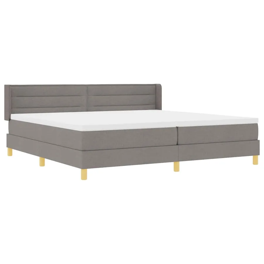 Lit à ressorts avec matelas Taupe 200 x 200 cm tissu - 6
