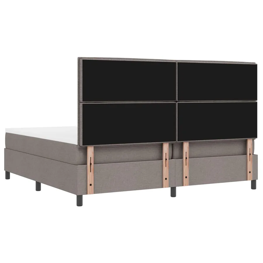 Lit à ressorts avec matelas avec LED Taupe 200 x 200 cm tissu - 6
