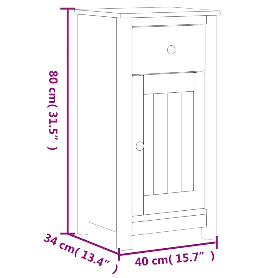 Meubles de salle de bain 3 pcs BERG noir bois de pin massif - 9