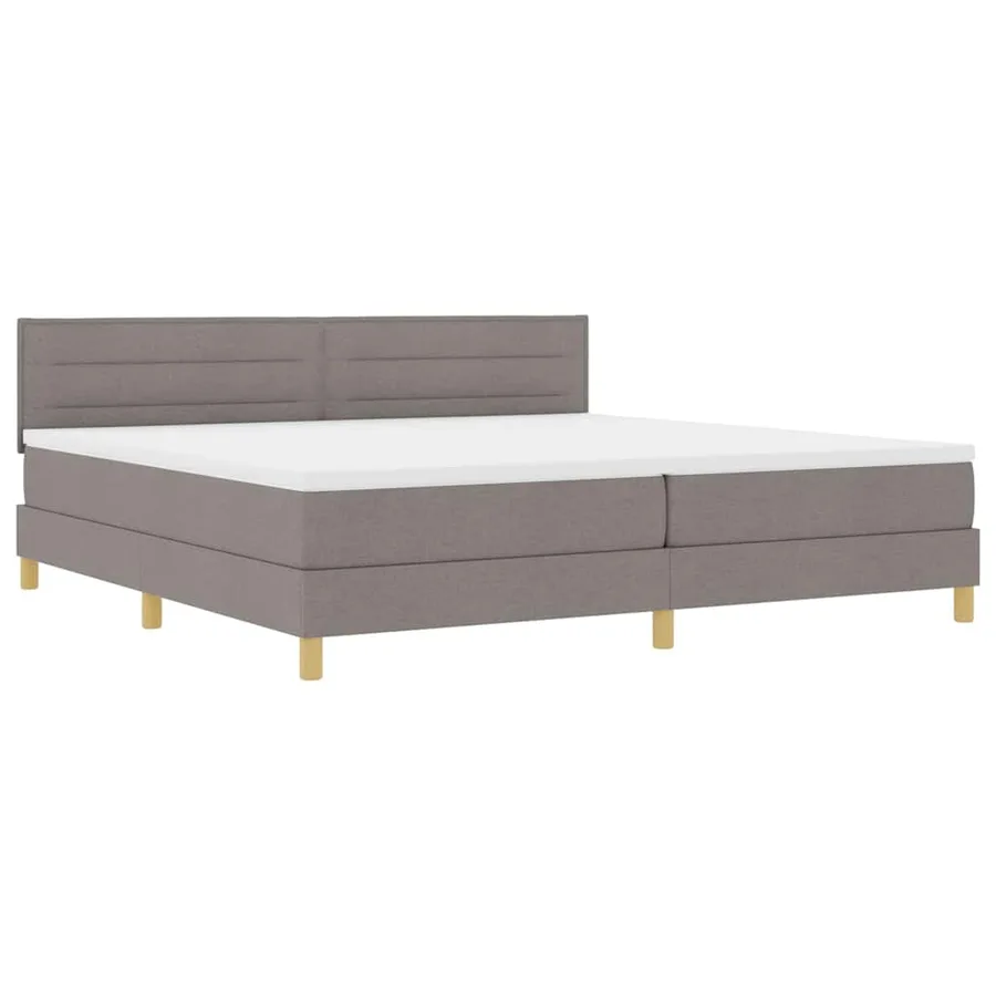 Lit à ressort LED avec bandes LED Taupe 200 x 200 cm tissu - 2