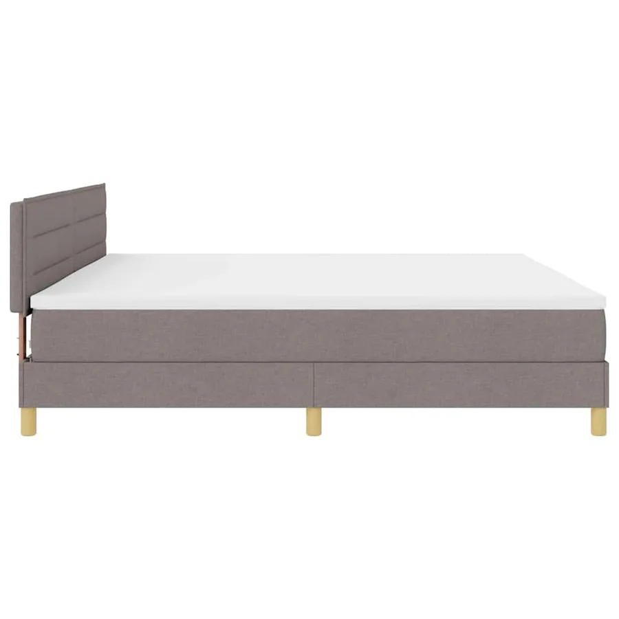Lit à ressort LED avec bandes LED Taupe 200 x 200 cm tissu - 9
