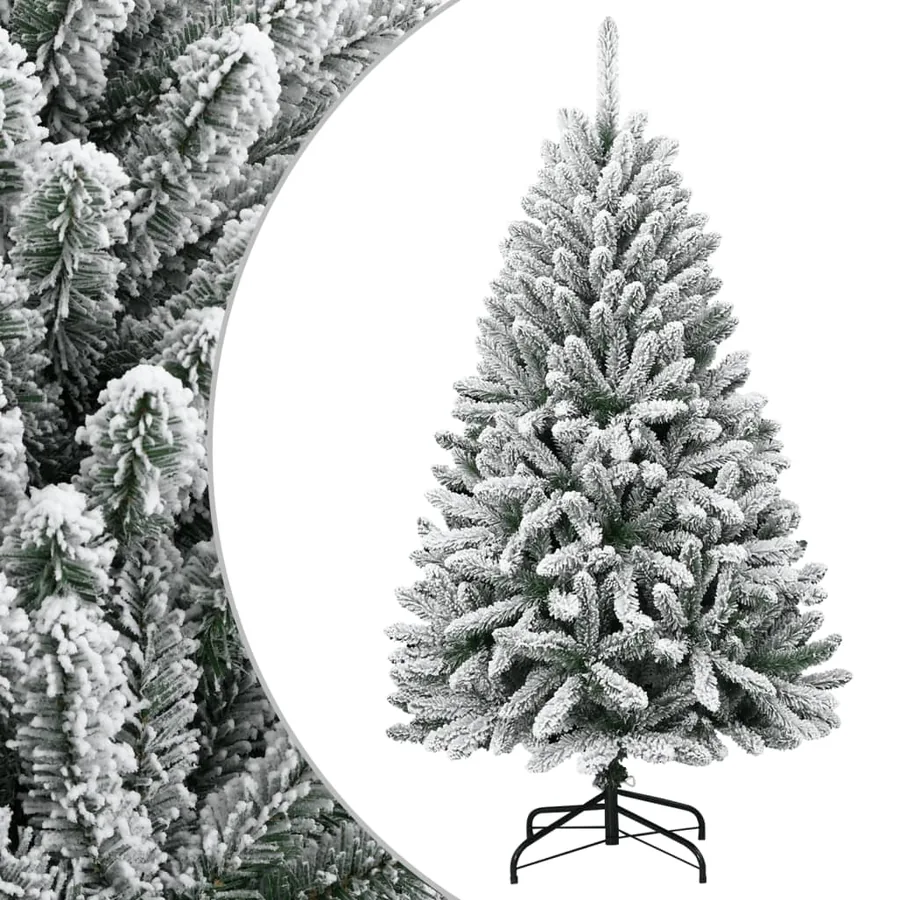 Sapin de Noël artificiel à charnières avec neige floquée 150 cm