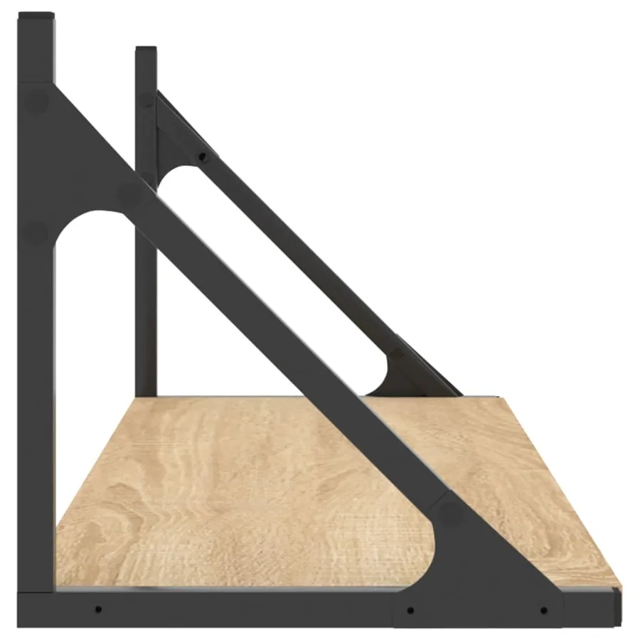 Étagères murales 2 pièces Chêne Sonoma 80x25x25,5 cm Bois d'ingénierie - 6