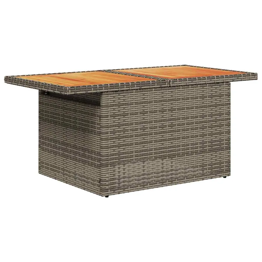 Salon de jardin 11 pcs avec coussins gris résine tressée - 6