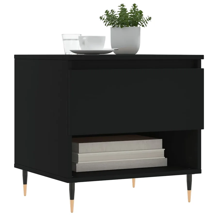 Tables basses 2 pcs noir 50x46x50 cm bois d'ingénierie - 3