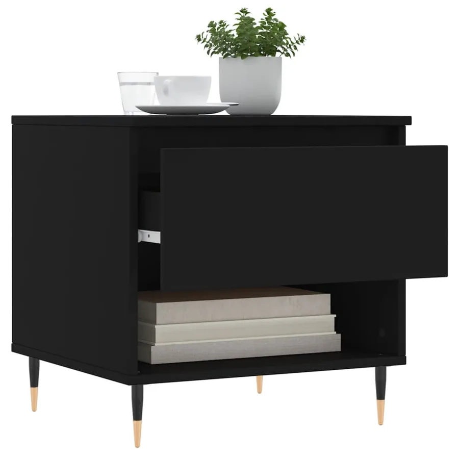 Tables basses 2 pcs noir 50x46x50 cm bois d'ingénierie - 4