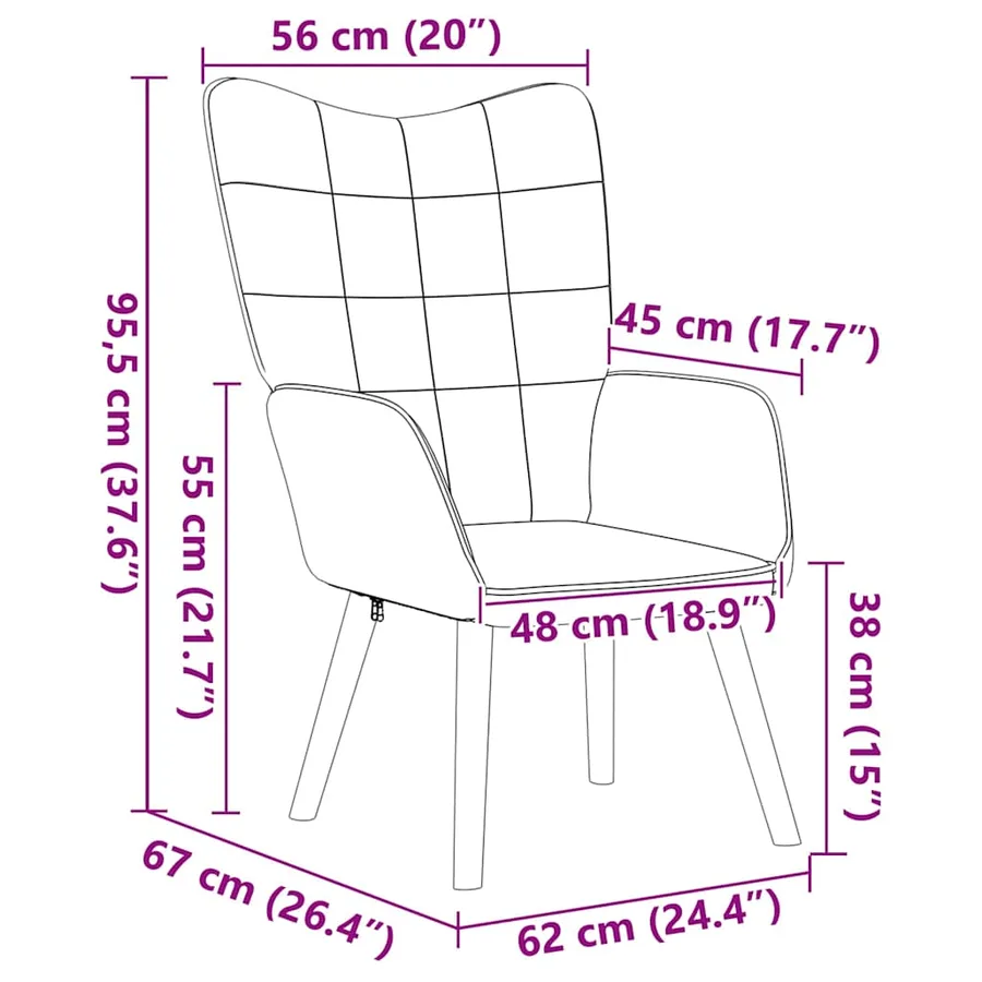 fauteuil Rose 62 x 67 x 95,5 cm Tissu Sherpa - 8