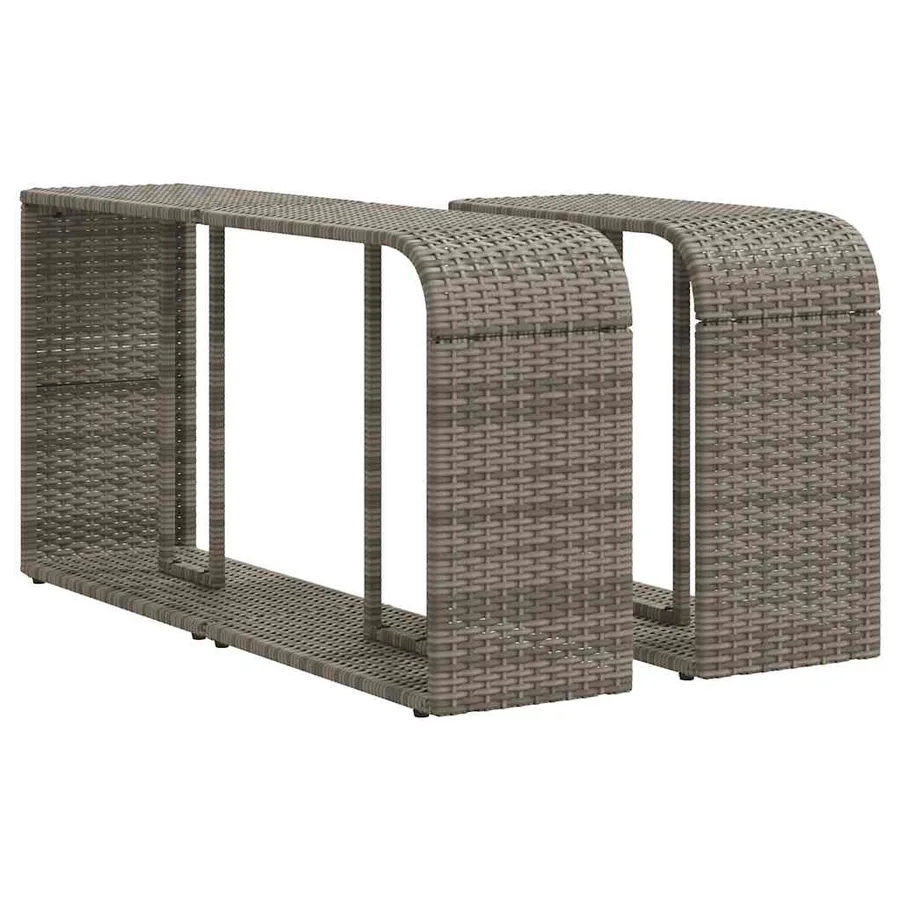 Ensemble de canapé de jardin 11 pcs avec coussins gris résine tressée - 5