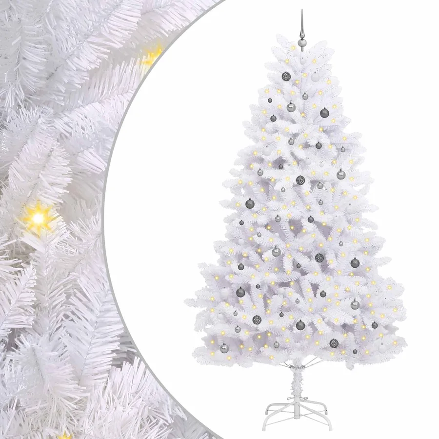 Sapin de Noël artificiel Blanc 138 x 138 x 300 cm PVC et métal - 2