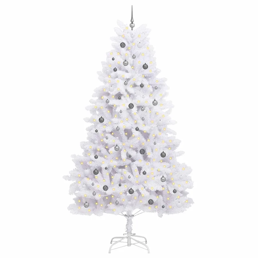 Sapin de Noël artificiel Blanc 138 x 138 x 300 cm PVC et métal - 3