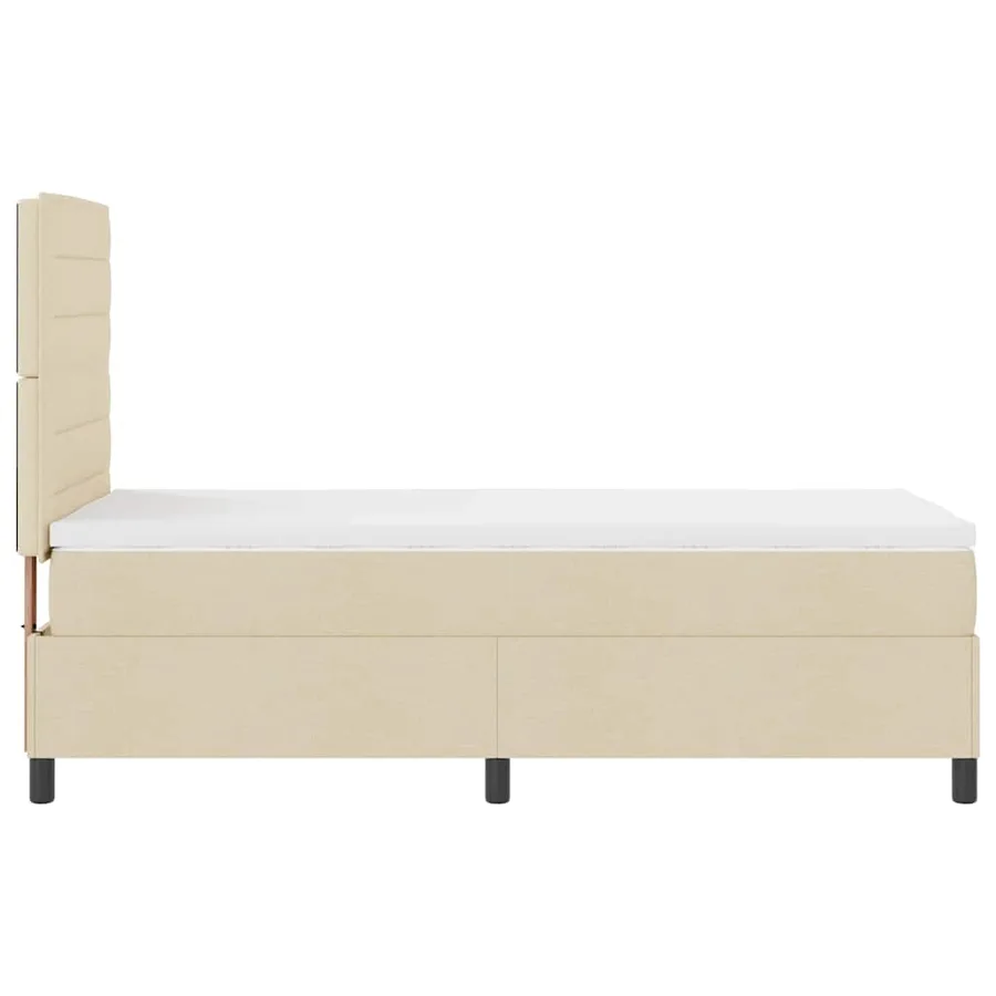 Lit à ressorts avec matelas avec LED Crème 80 x 200 cm tissu - 9