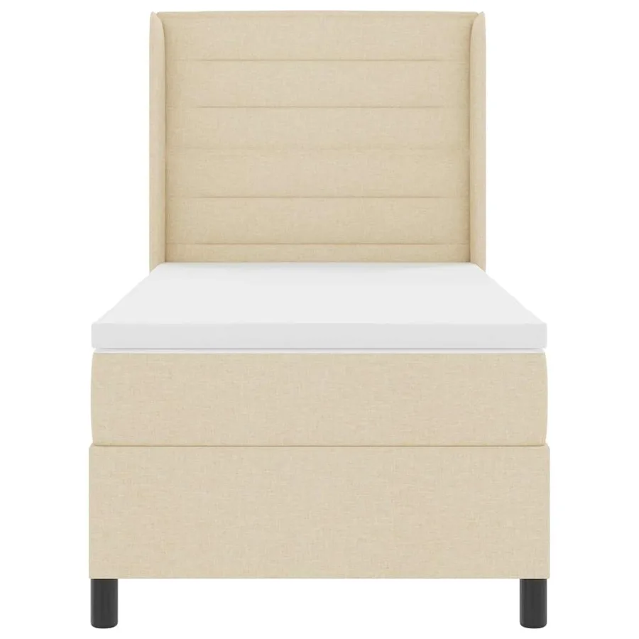 Lit à ressorts avec matelas Crème 200 x 80 cm tissu - 7
