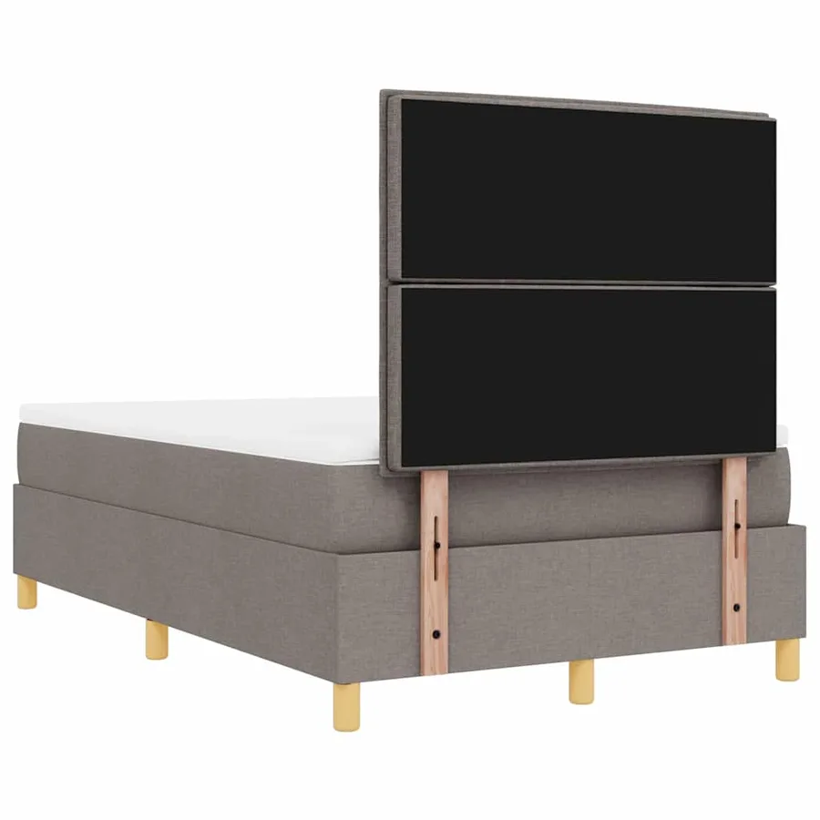 Lit à ressorts avec tête de lit Taupe 190 x 120 cm tissu - 8