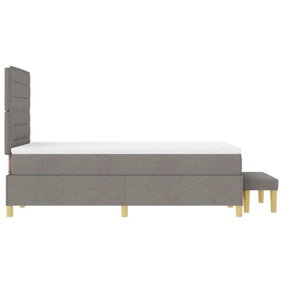 Lit à ressorts avec tête de lit Taupe 190 x 120 cm tissu - 9