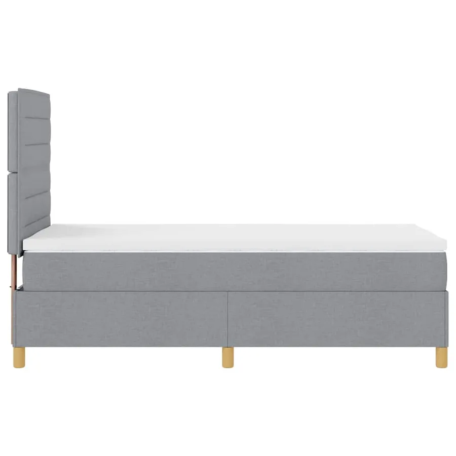 Lit à ressort LED avec matelas Gris clair 90 x 190 cm tissu - 9