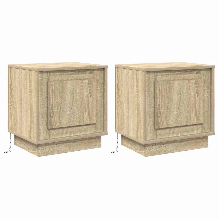 Cabinet de chevet 2 pcs Chêne Sonoma 44 x 34,5 x 45 cm - 2
