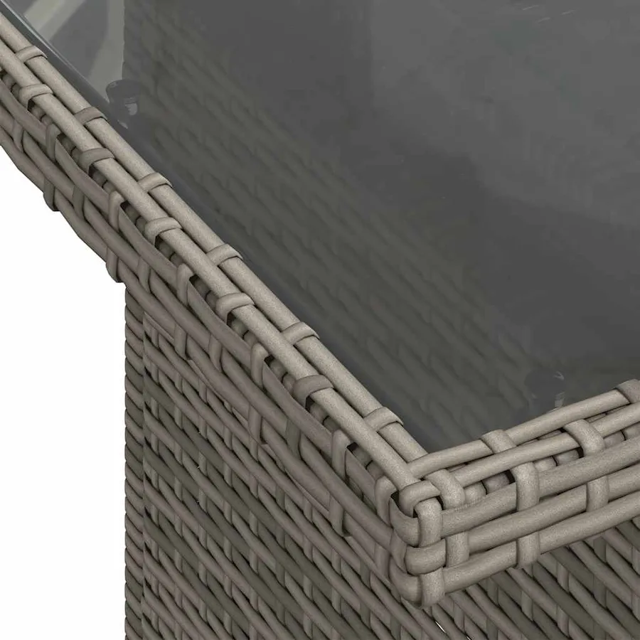 Ensemble de canapé de jardin 8 pcs avec coussins gris résine tressée - 8