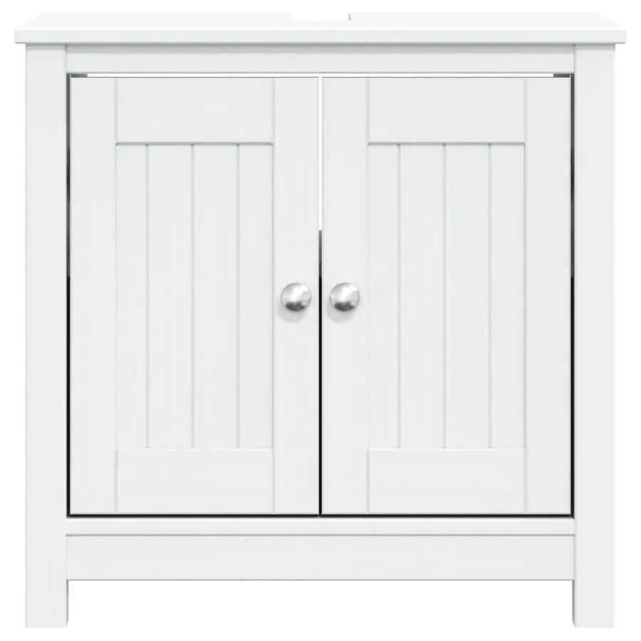 Meuble de salle de bain BERG blanc 60x34x59 cm bois pin massif - 3