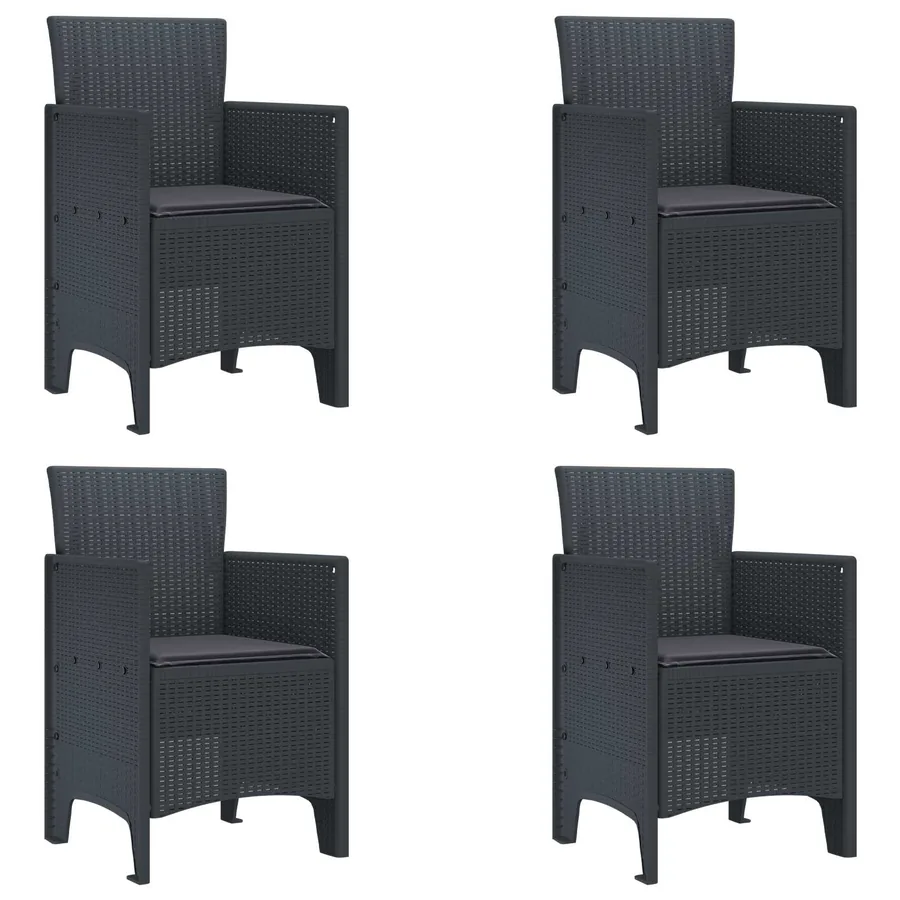 Chaise de jardin 4 pcs Anthracite 53 x 49 x 85 cm Polypropylène