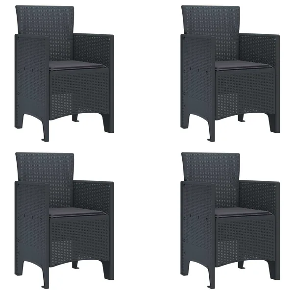 Chaise de jardin 4 pcs Anthracite 53 x 49 x 85 cm Polypropylène