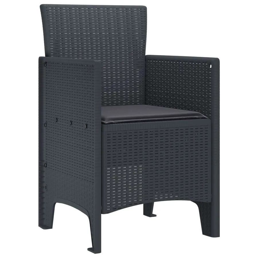 Chaise de jardin 4 pcs Anthracite 53 x 49 x 85 cm Polypropylène - 2