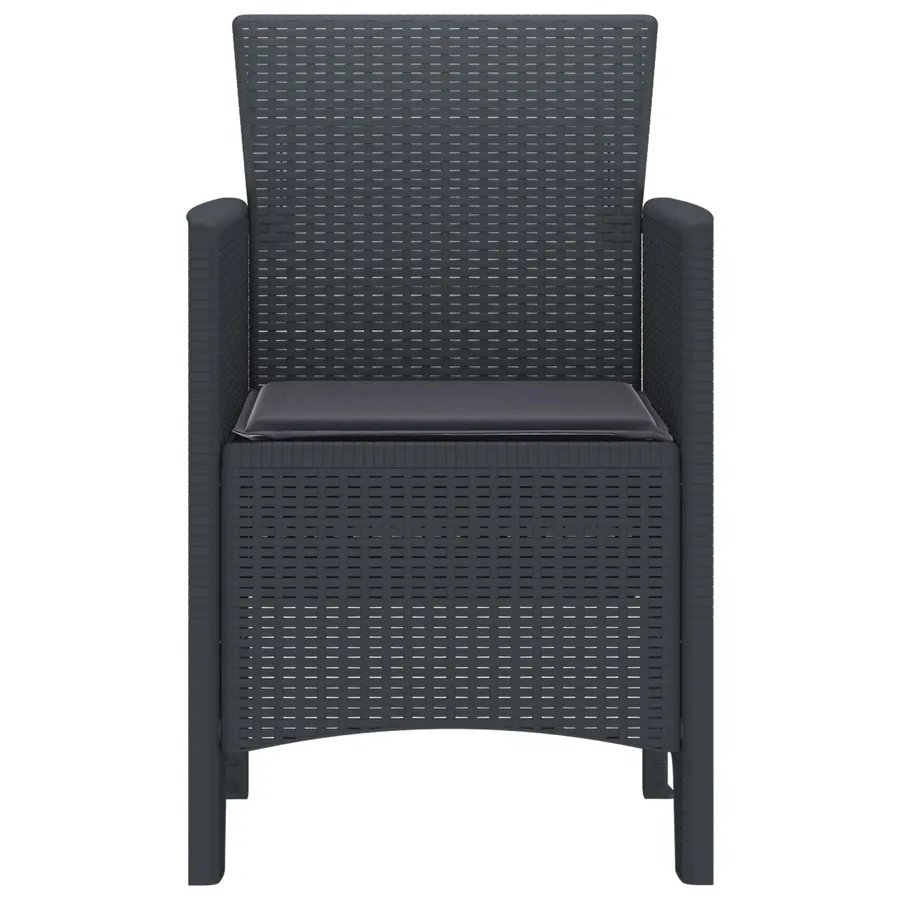 Chaise de jardin 4 pcs Anthracite 53 x 49 x 85 cm Polypropylène - 3