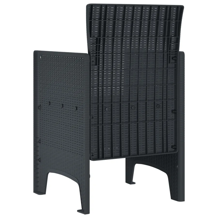 Chaise de jardin 4 pcs Anthracite 53 x 49 x 85 cm Polypropylène - 5