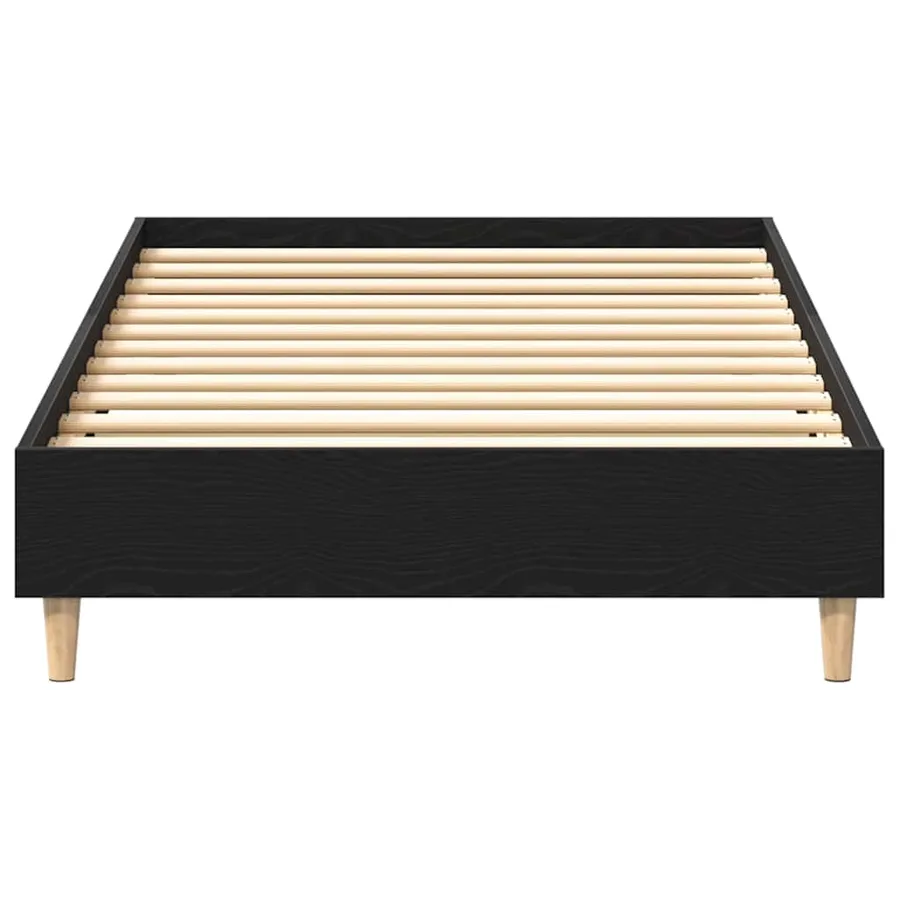 Cadre de lit Chêne noir 203 x 101 x 25 cm Bois d'ingénierie - 5