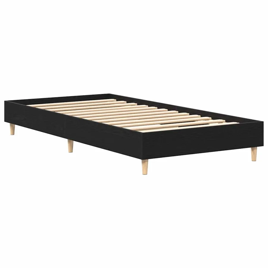 Cadre de lit Chêne noir 203 x 101 x 25 cm Bois d'ingénierie - 7